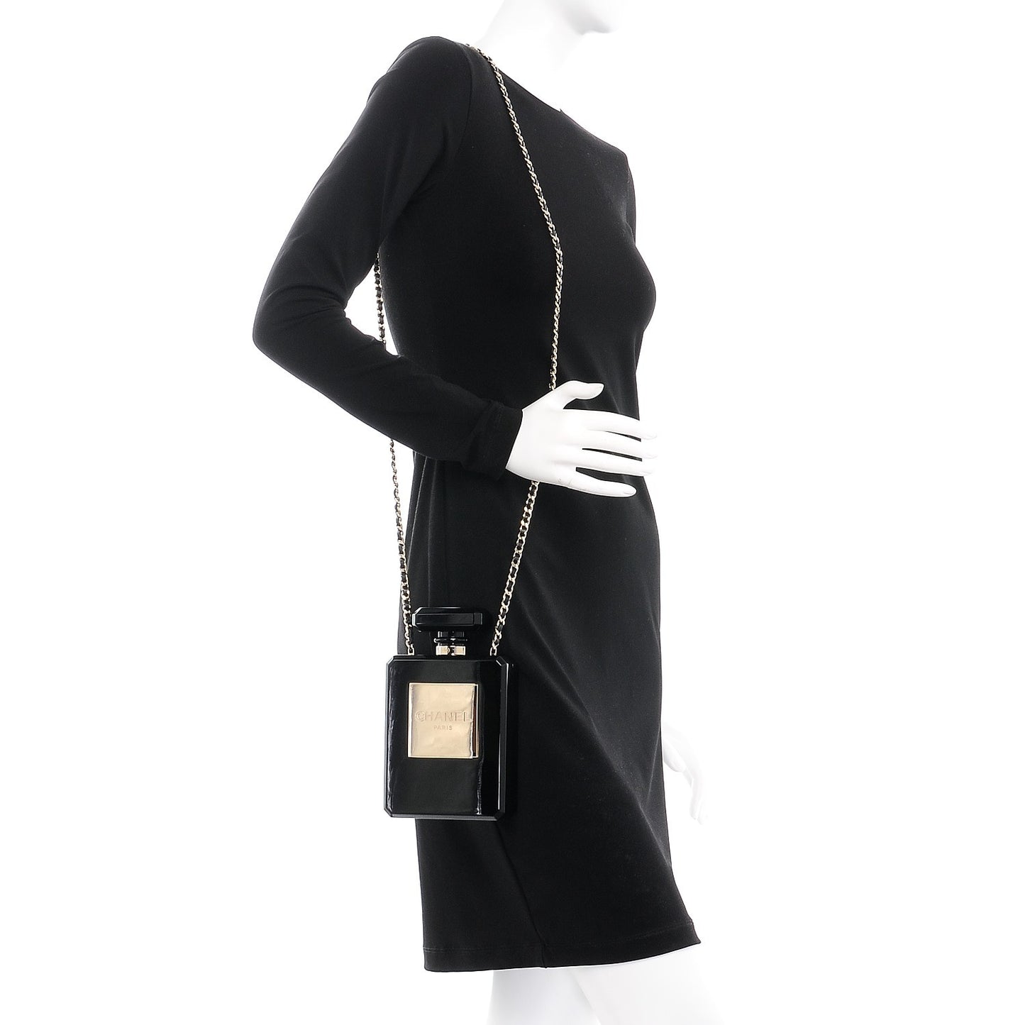 Plexiglass Perfume Bottle Clutch Black