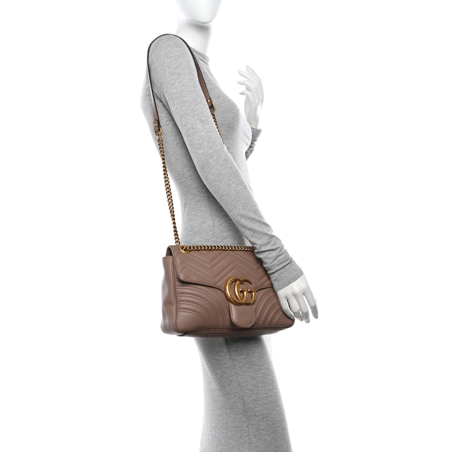 Calfskin Matelasse Medium GG Marmont Shoulder Bag Porcelain Rose