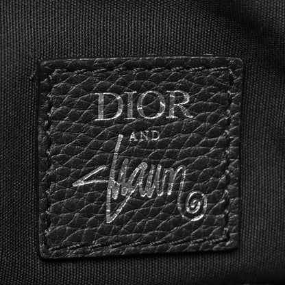 Christian Dior X SHAWN STUSSY Grained Calfskin Saddle Bag Black 5 of 12