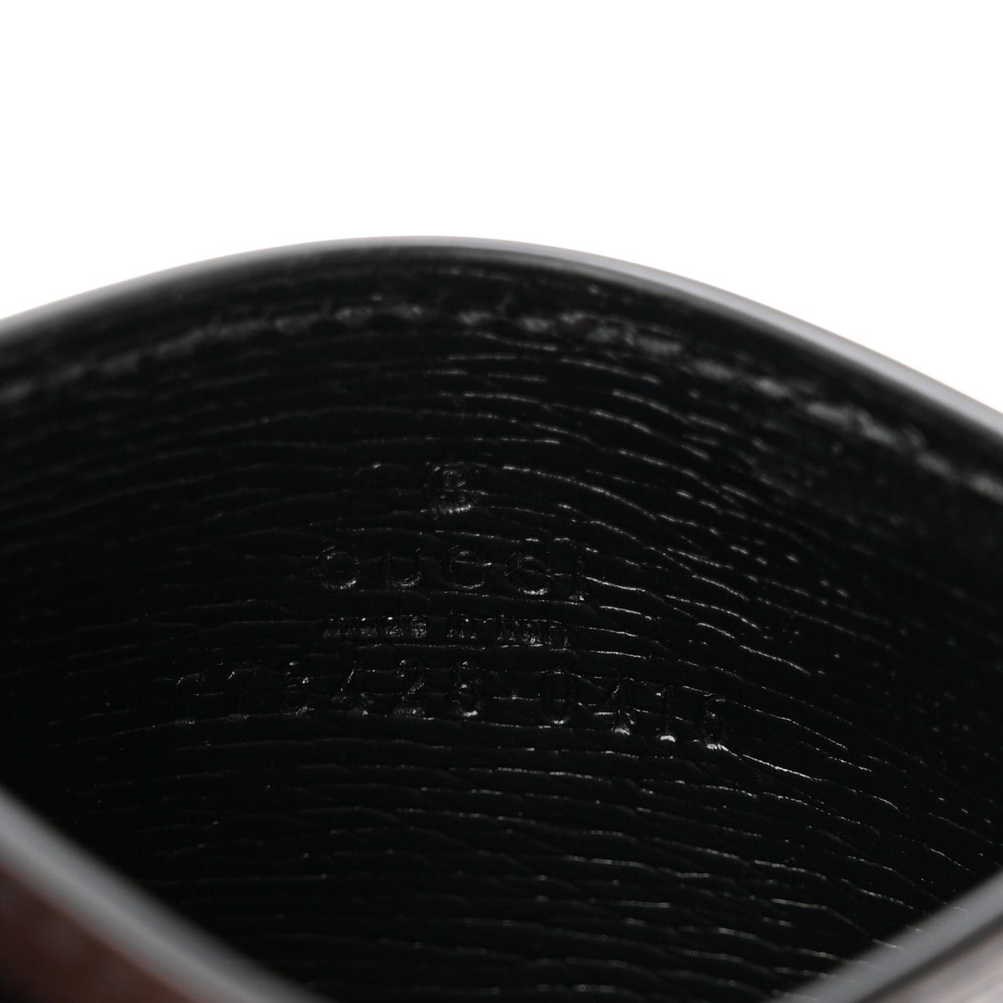 Calfskin Script Card Holder Black