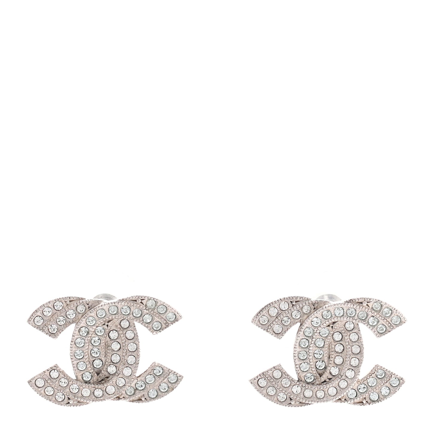Crystal Double CC Earrings Light Gold