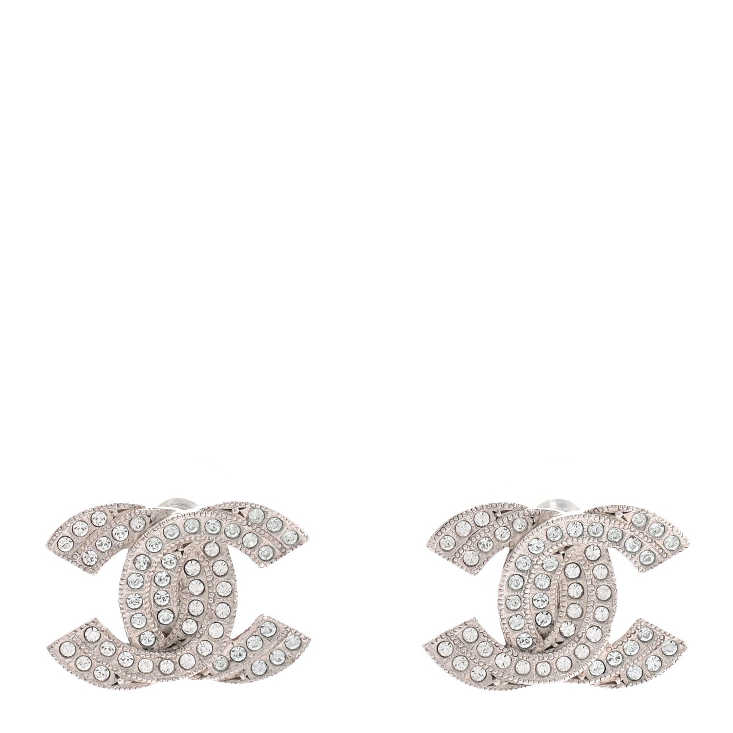 Chanel Crystal Double CC Earrings Light Gold 1 of 4