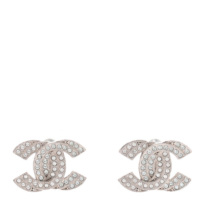 Chanel Crystal Double CC Earrings Light Gold 1 of 4