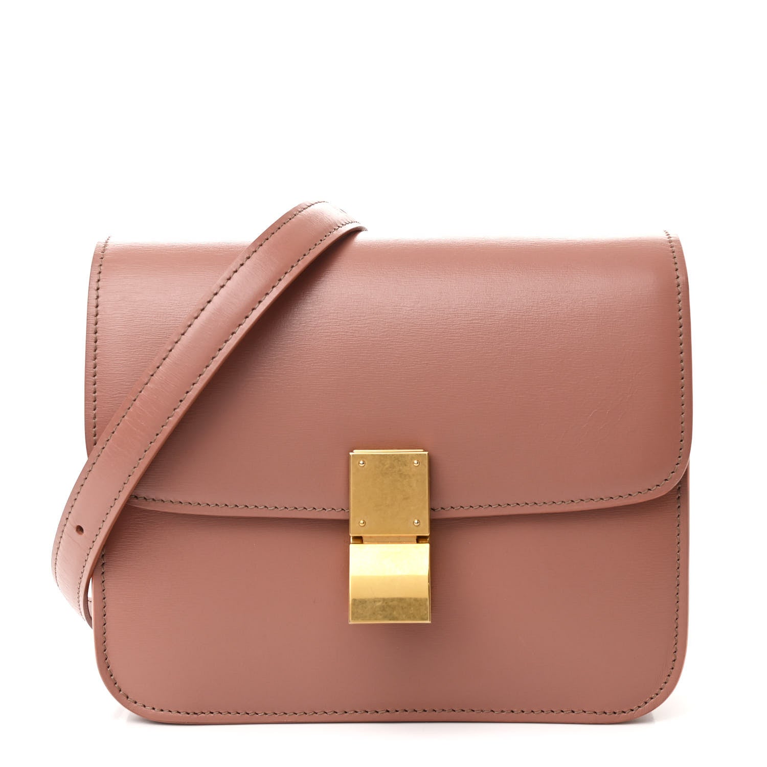 Celine Box Calfskin Teen Classic Box Flap Bag Antique Rose 1 of 13