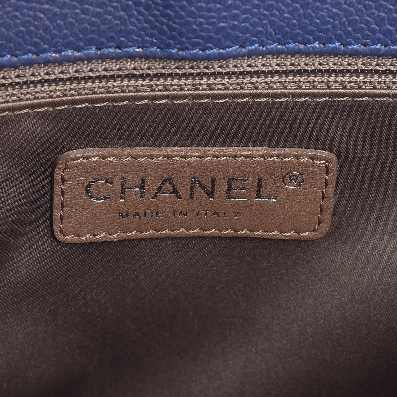 Chanel Caviar Quilted Grand Shopping Tote GST Dark Blue 6 of 9