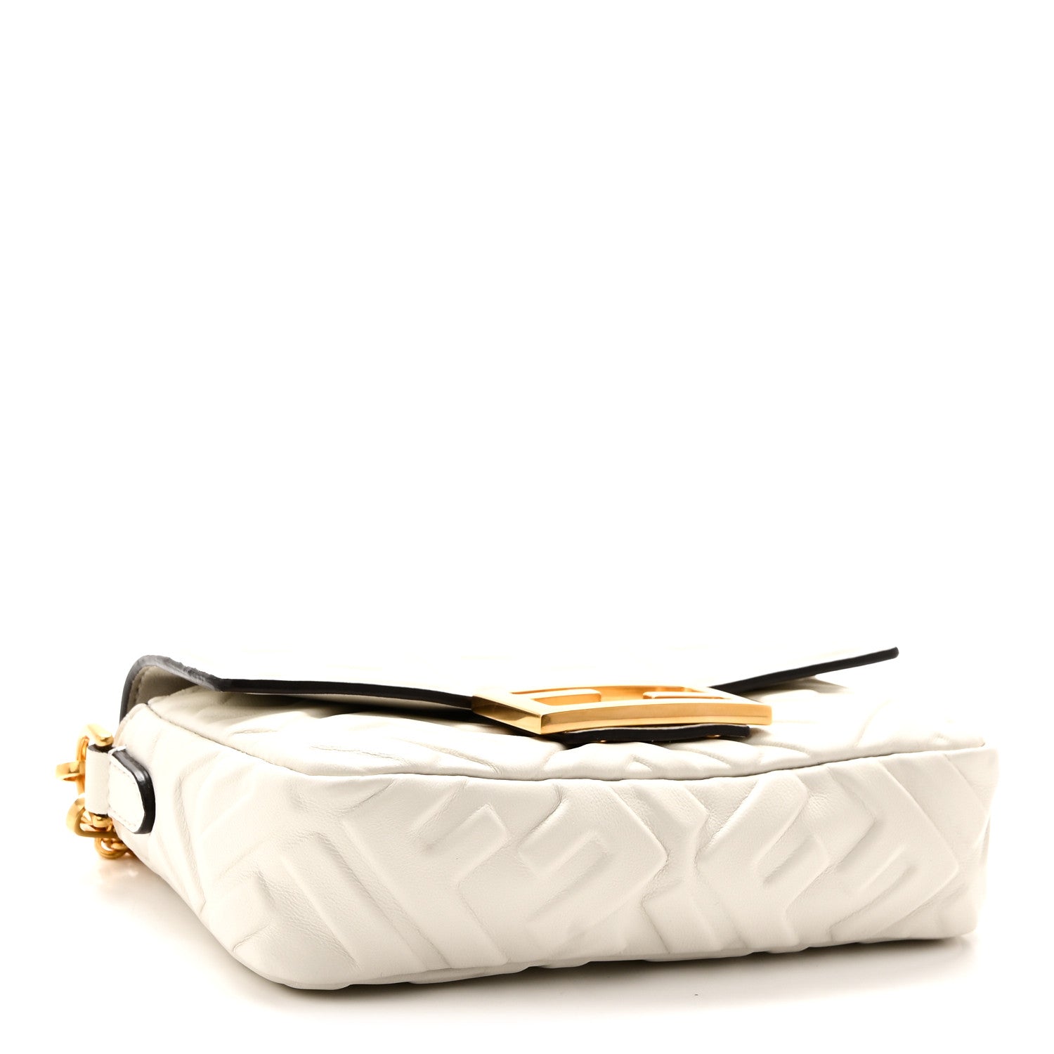 Fendi Nappa FF 1974 Embossed Mini Baguette White 4 of 10