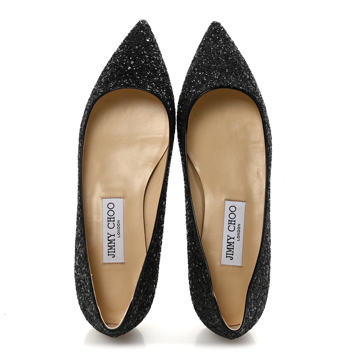 Jimmy Choo Glitter Romy Flats 38 Black 4 of 16