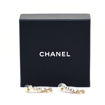 Chanel Crystal CC Drop Earrings Gold 6 of 6