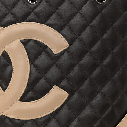 Chanel Calfskin Quilted Medium Cambon Tote Black White 8 of 16