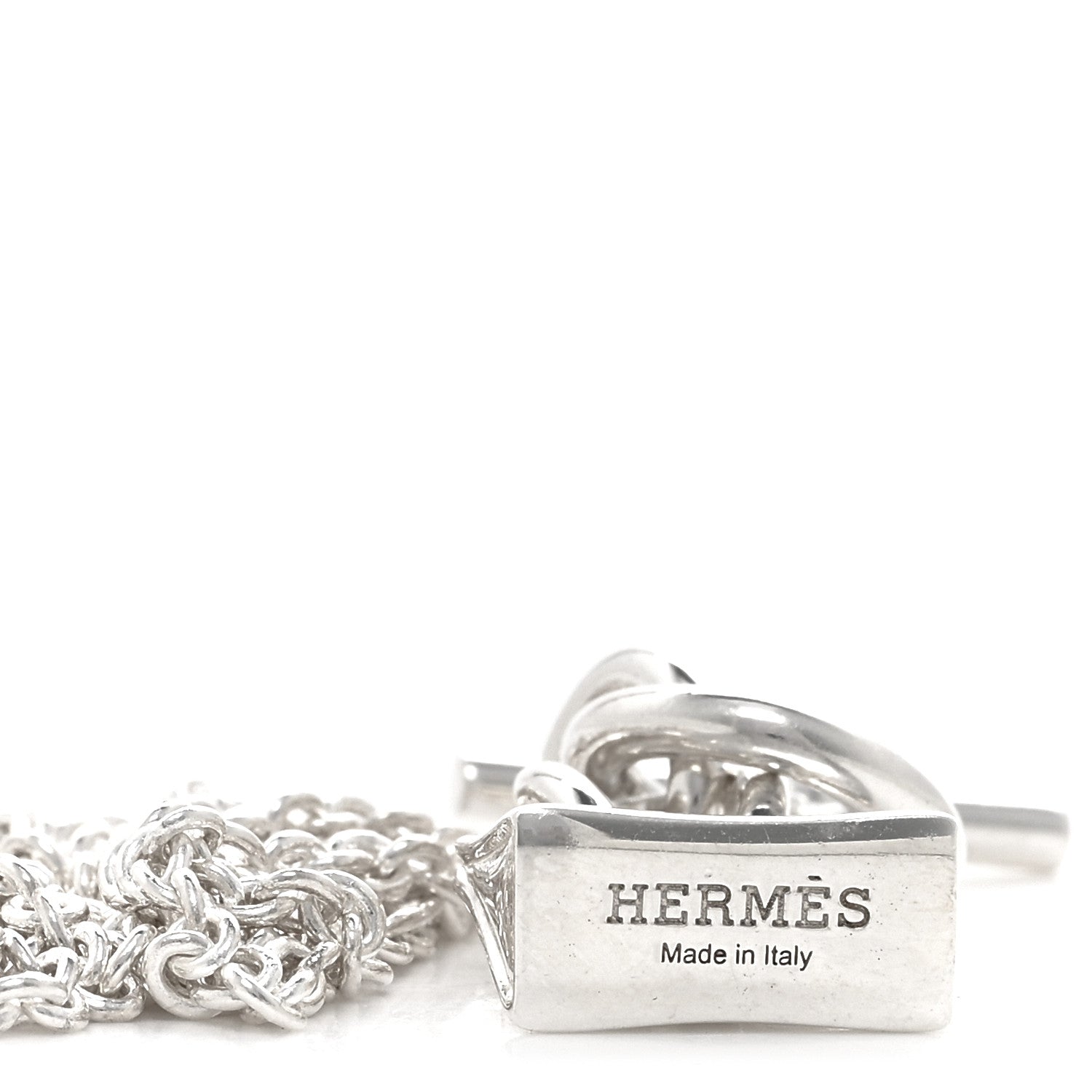 Hermes Sterling Silver Birkin Amulette Pendant Necklace 4 of 5