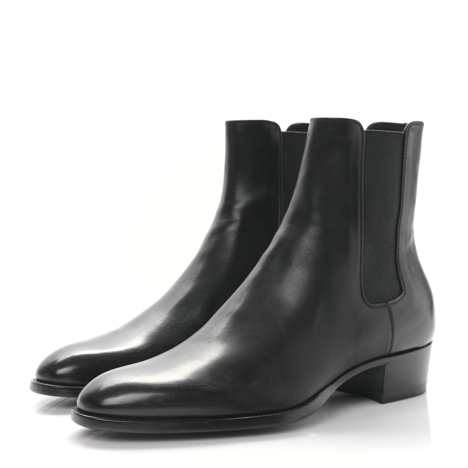 Saint Laurent Calfskin Mens Wyatt Chelsea Boots 39 Black 3 of 9
