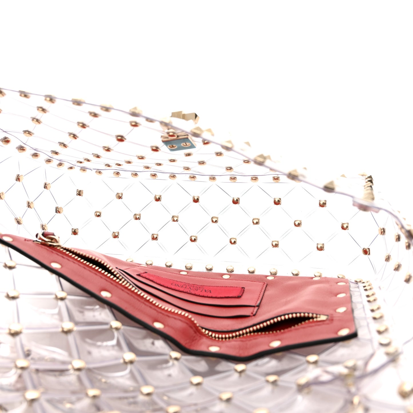 PVC Medium Rockstud Spike Shoulder Bag