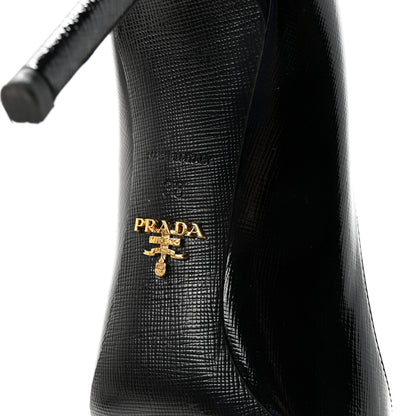 Prada Saffiano Patent Pumps 38 Black 7 of 8