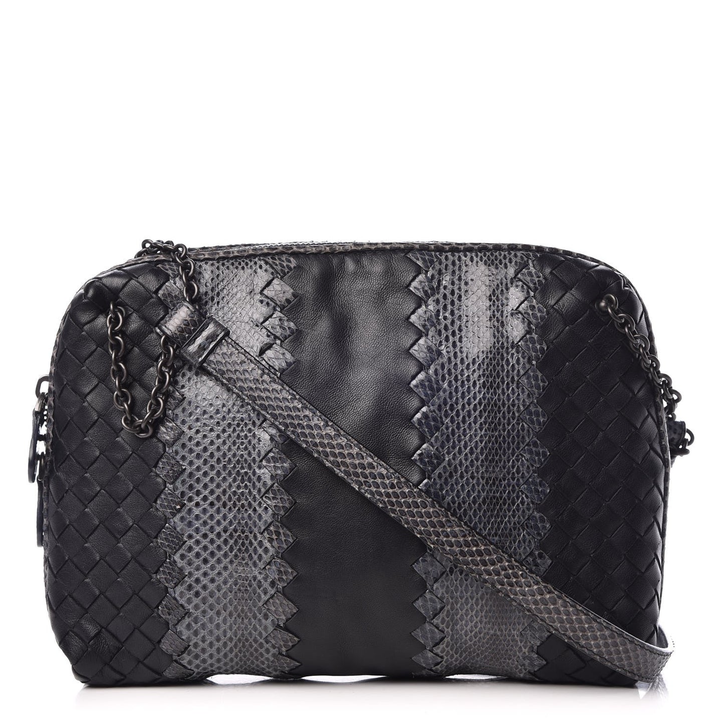 Nappa Intrecciato Ayers Crossbody Pillow Messenger Grey