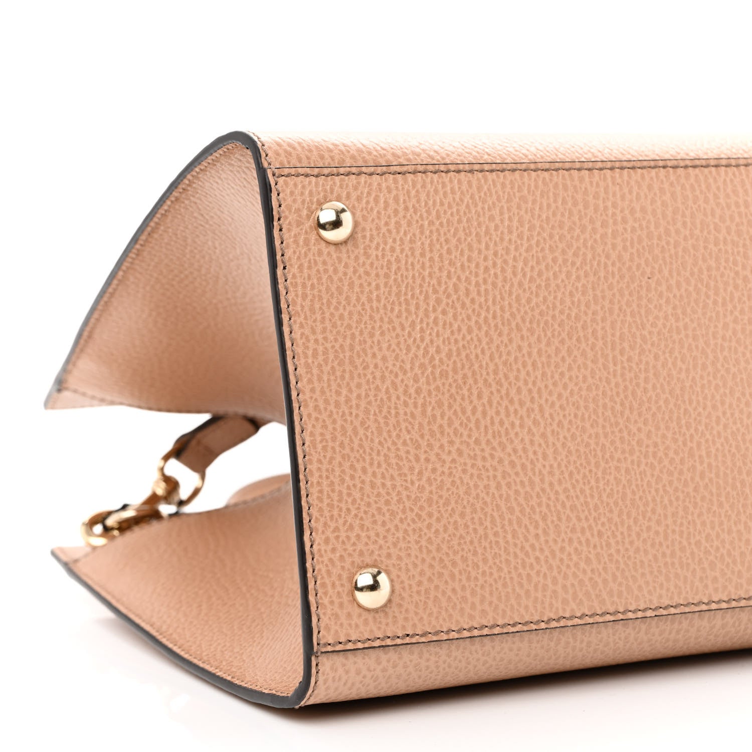 Gucci Pebbled Calfskin Medium Soho Top Handle Satchel Beige 9 of 10