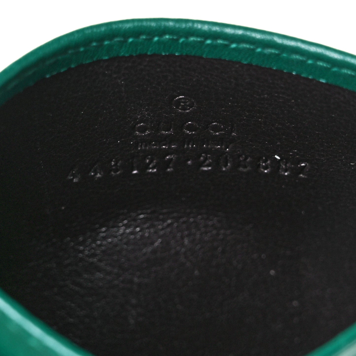 Calfskin Matelasse GG Marmont Card Holder Emerald Green