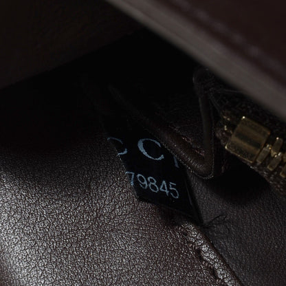 Gucci Washed Crocodile 1973 Medium Top Handle Bag Brown 9 of 10