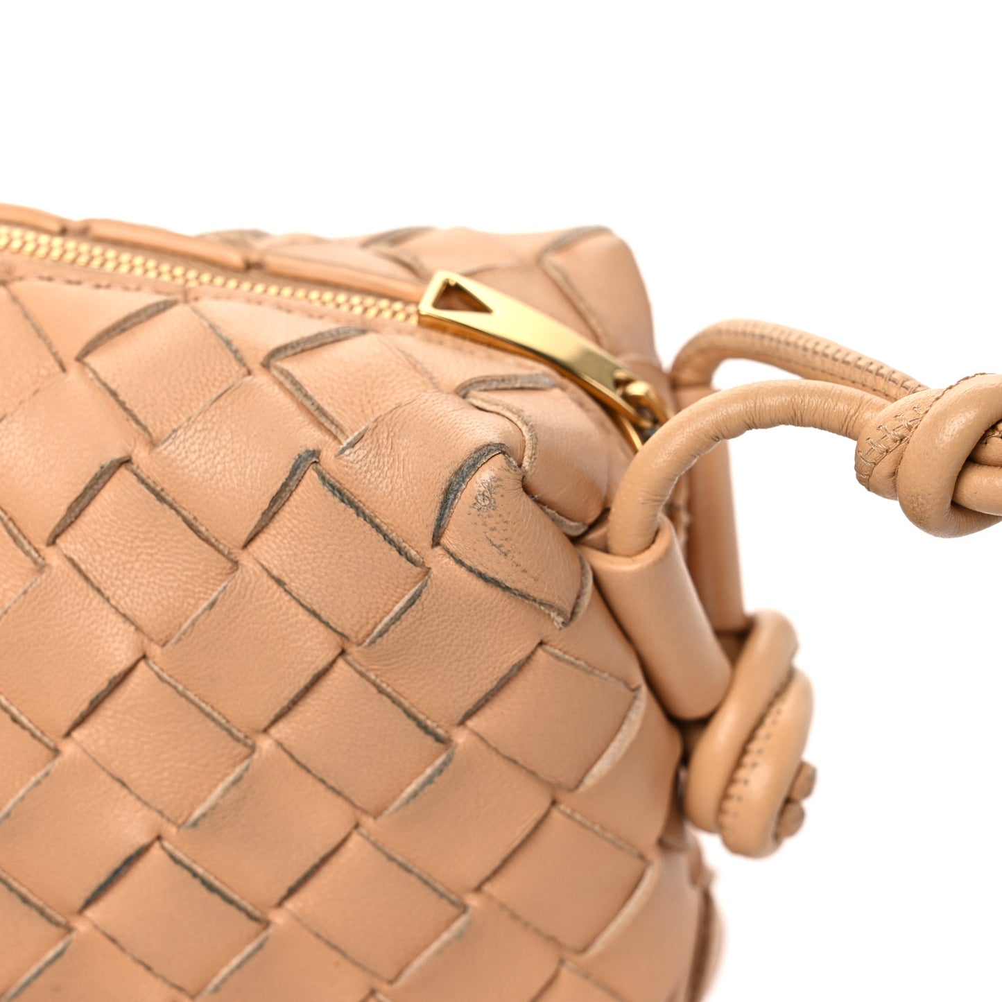 Nappa Intrecciato Mini Loop Camera Bag Almond