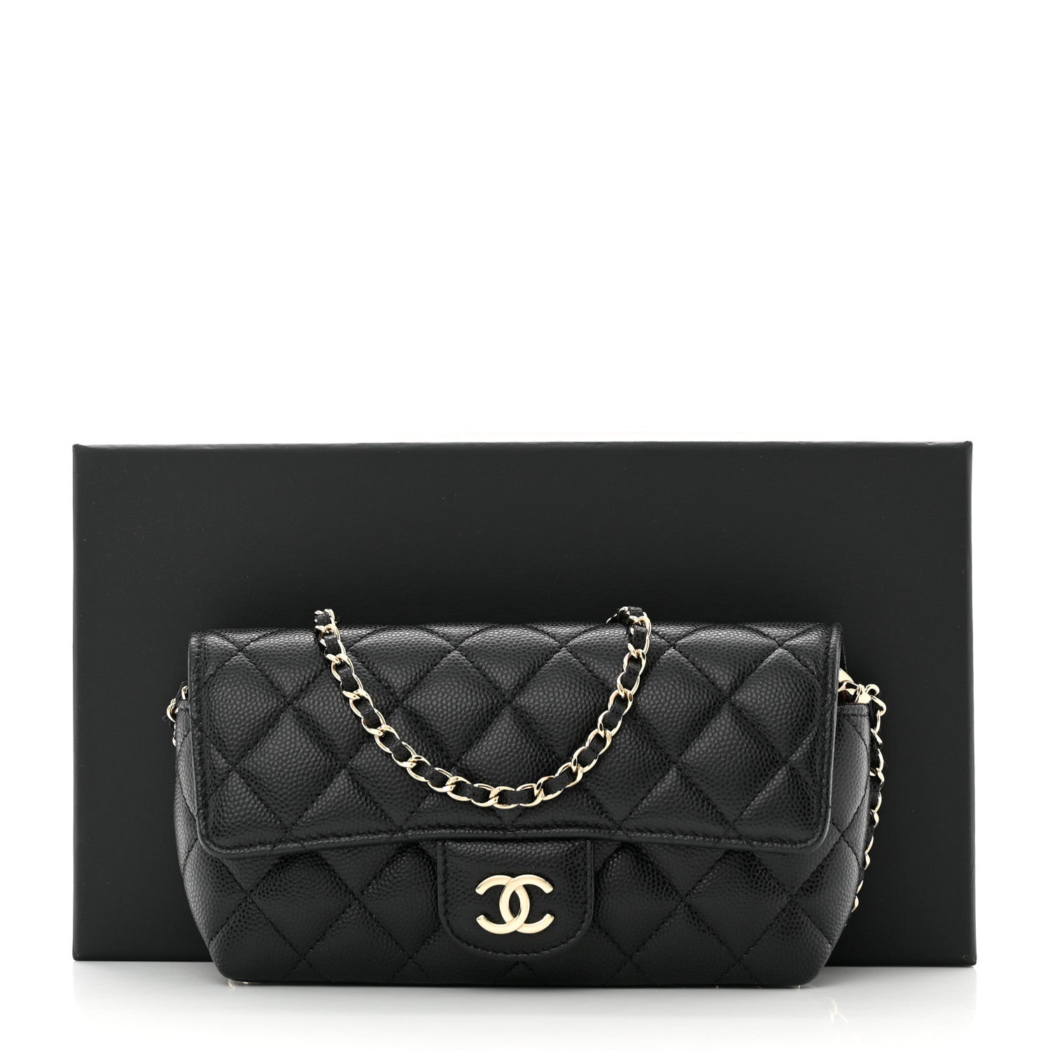 Chanel Caviar Quilted Glasses Case With Chain Black 12 of 12