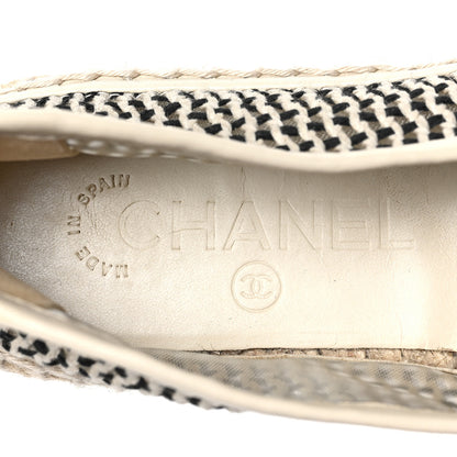 Chanel Mesh Grosgrain CC Espadrilles 36 Beige Black 8 of 9