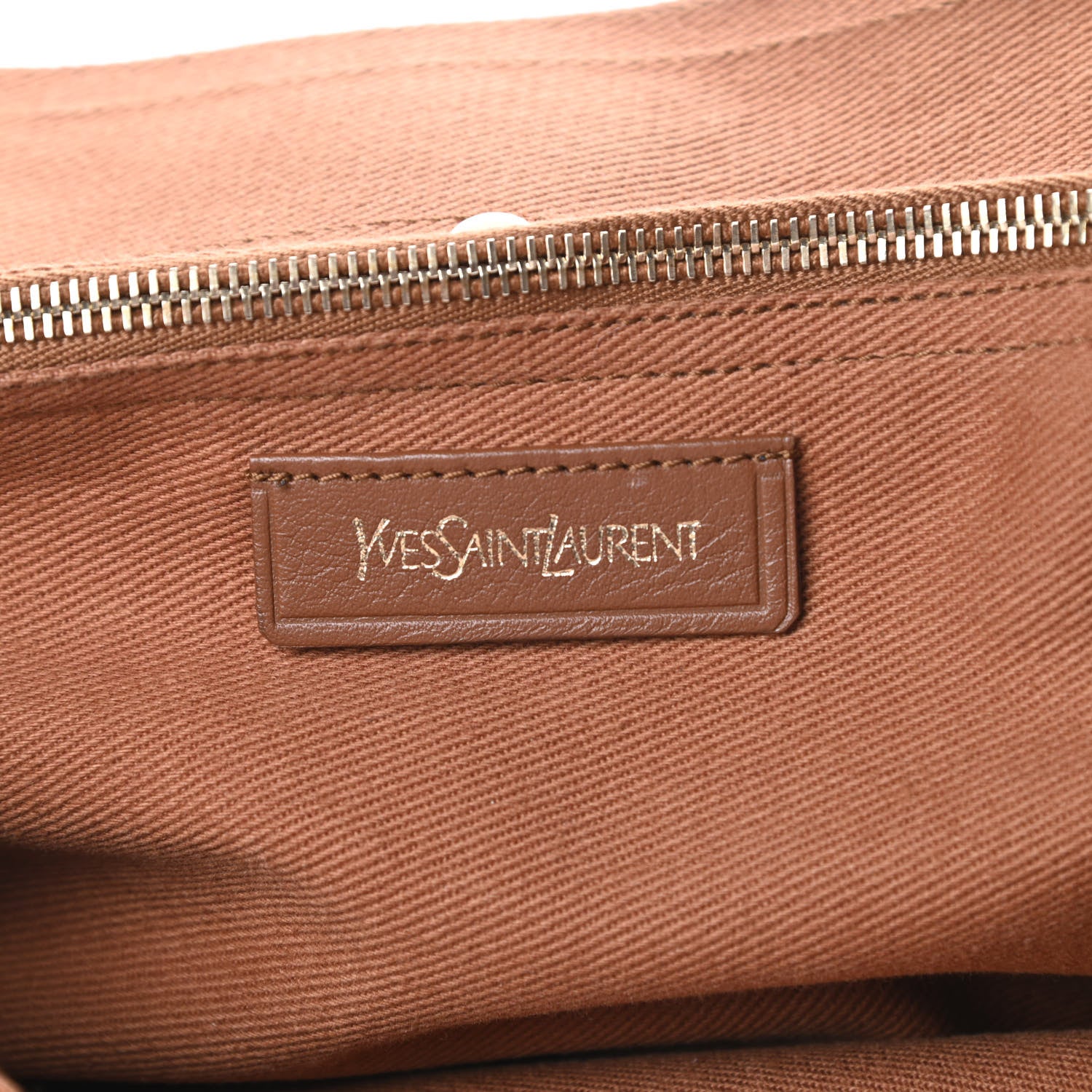 Saint Laurent Calfskin Canvas Medium Muse Two Brown 6 of 12