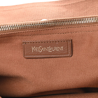 Saint Laurent Calfskin Canvas Medium Muse Two Brown 6 of 12