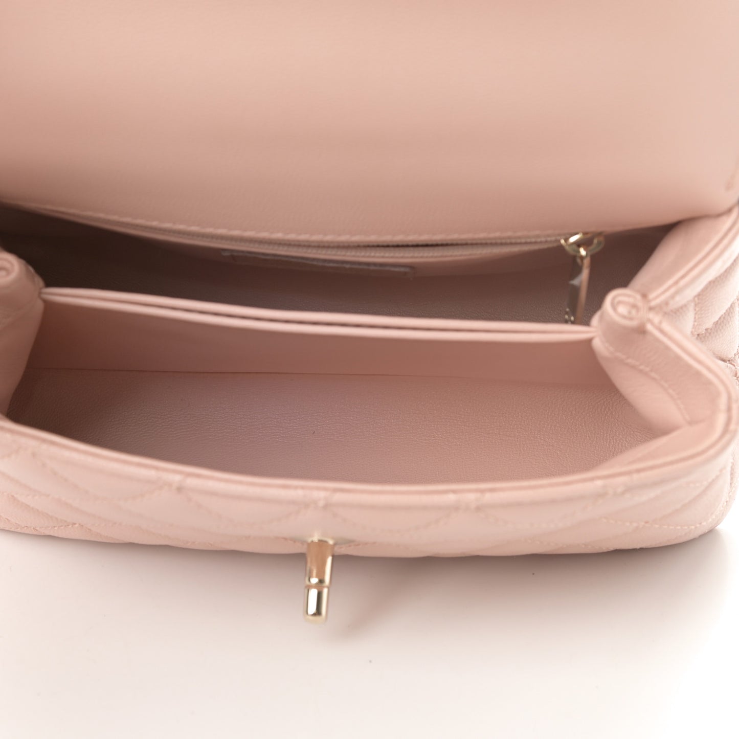 Caviar Quilted Mini Coco Handle Flap Light Pink