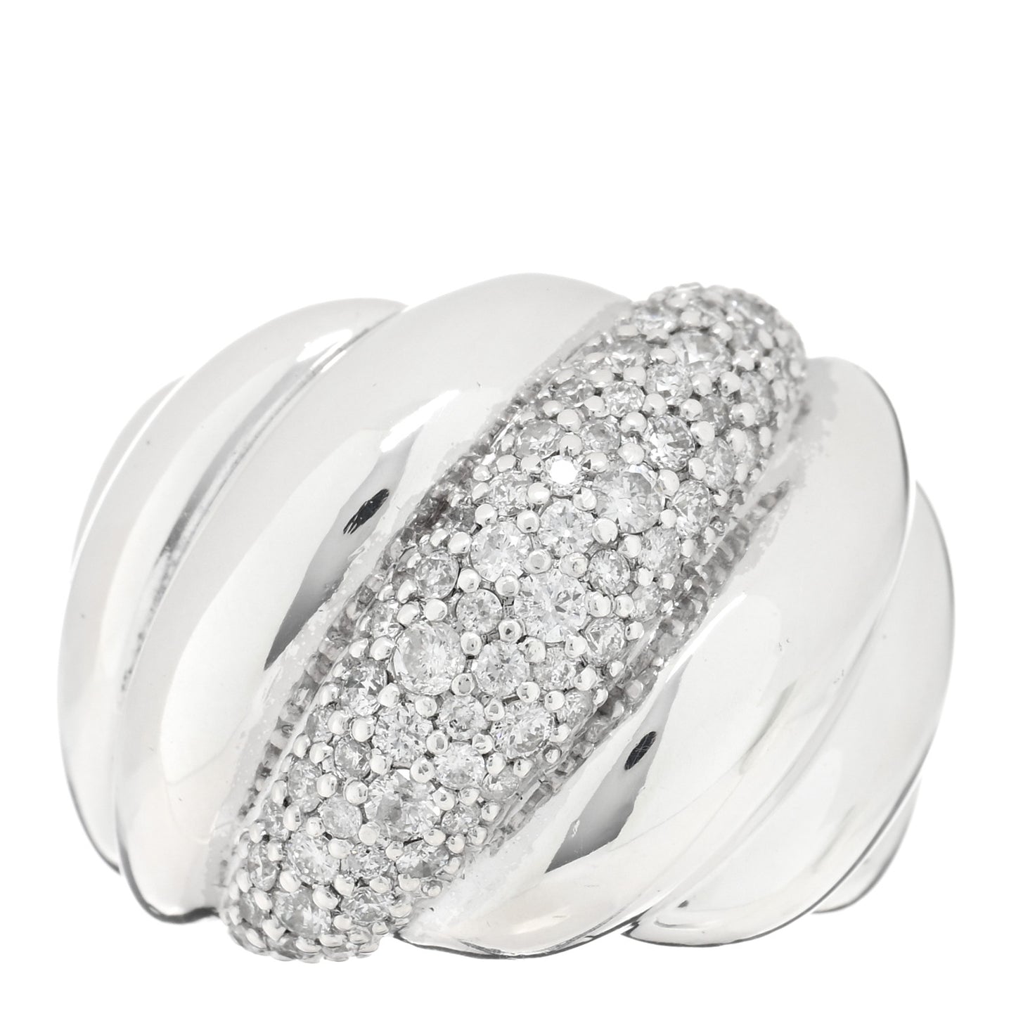 Sterling Silver Diamond Hampton Cable Ring 54 7