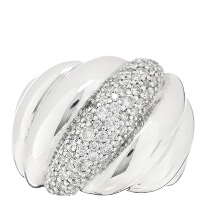 David Yurman Sterling Silver Diamond Hampton Cable Ring 54 7 1 of 4