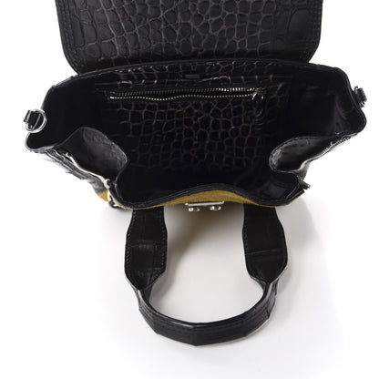 3.1 Phillip Lim 3.1 Calf Hair Calfskin Crocodile Embossed Mini Pashli Satchel Antique Grey Olive 5 of 10