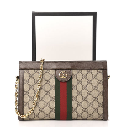 Gucci GG Supreme Monogram Web Small Ophidia Chain Shoulder Bag Brown 12 of 13