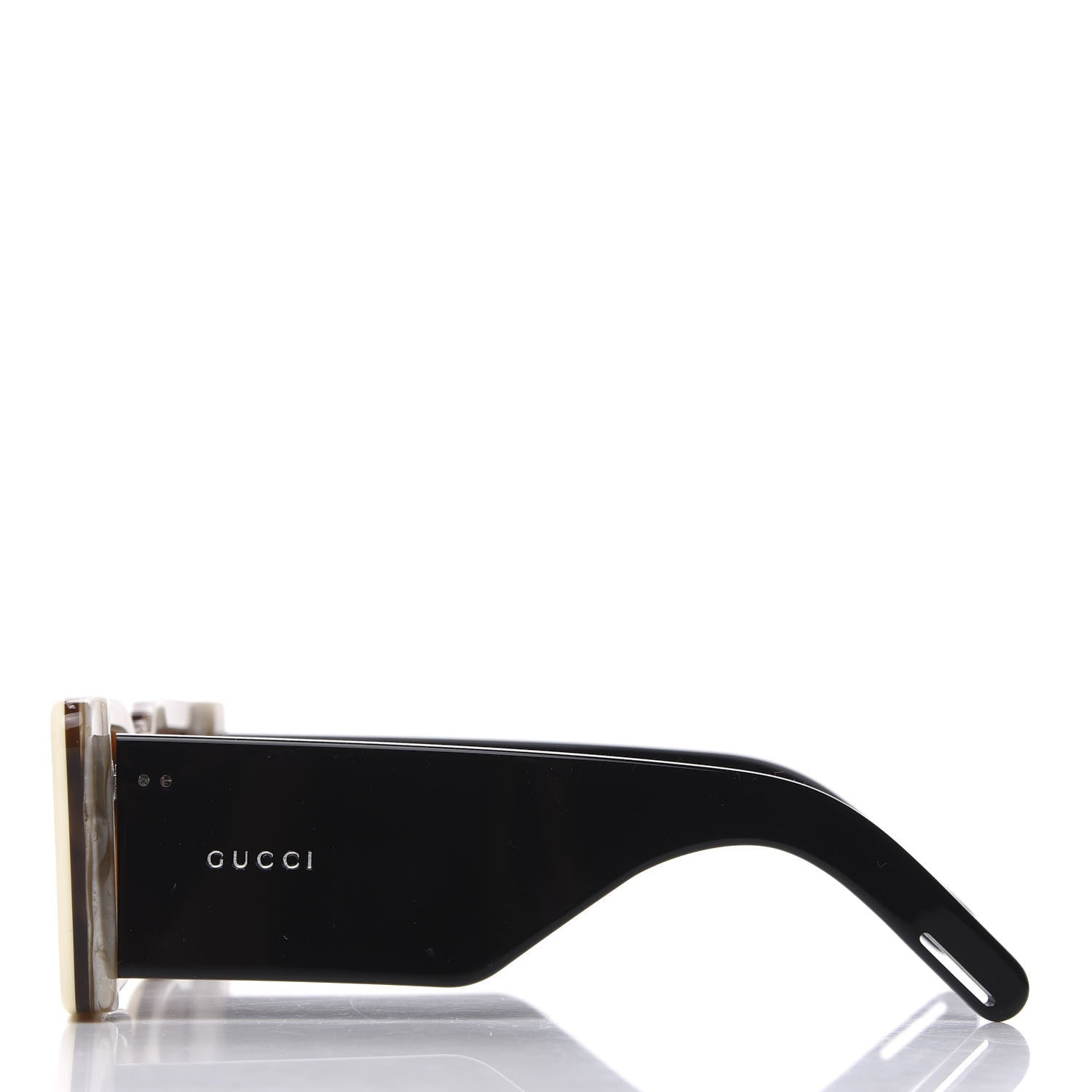 Gucci Acetate Rectangular Flap GG0543S Sunglasses White Black 3 of 10