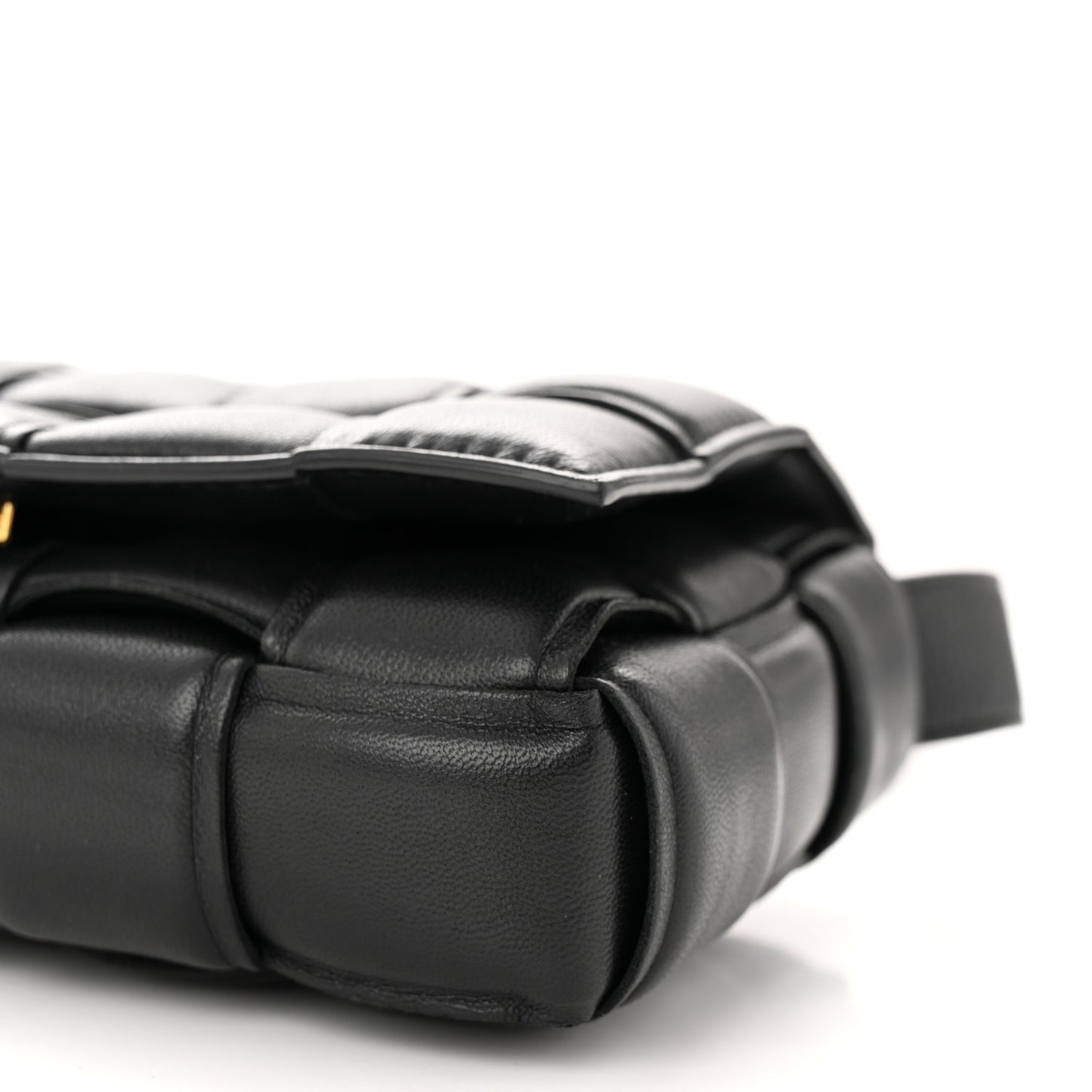 Nappa Maxi Intreccio Small Padded Cassette Crossbody Bag Black