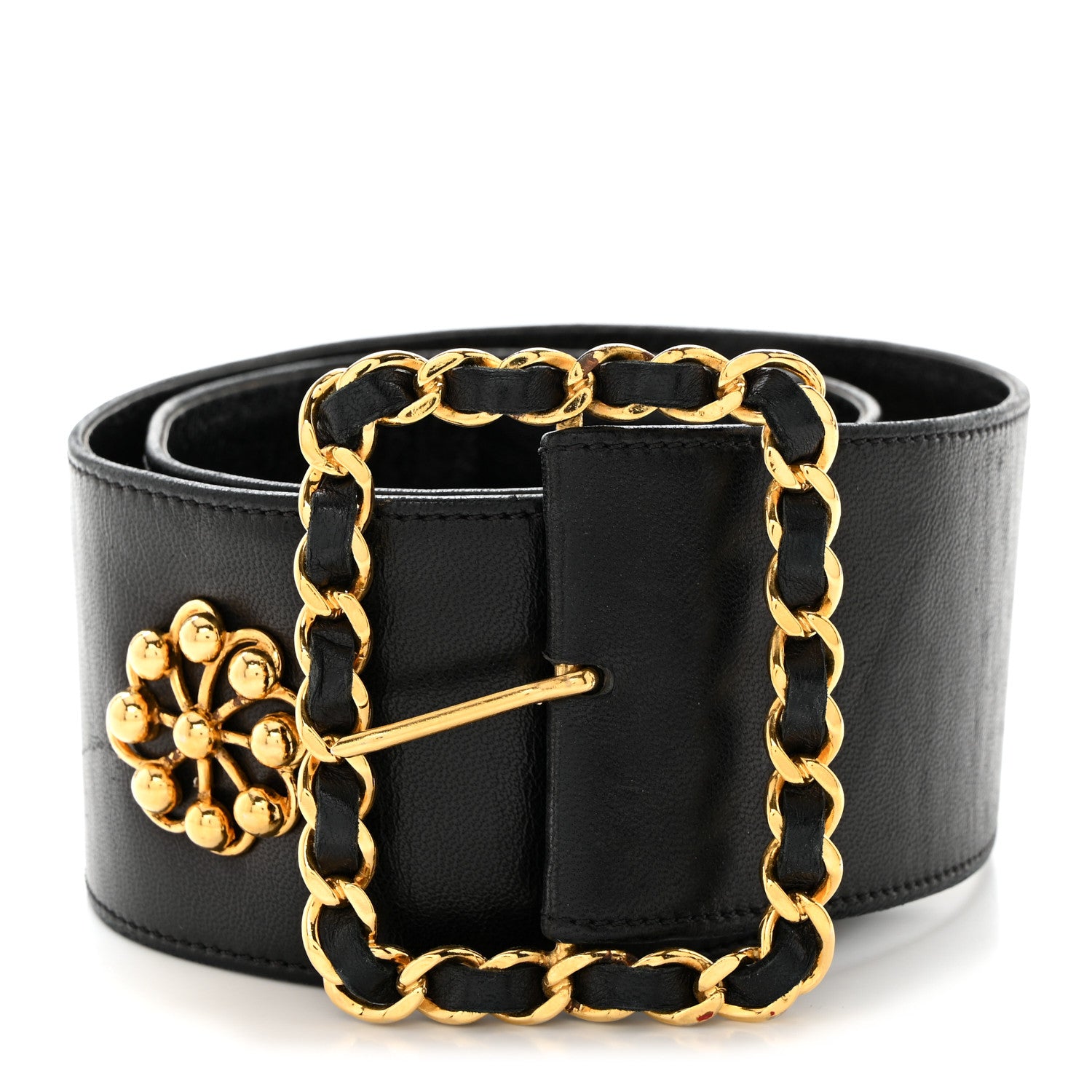 Chanel Lambskin CC Medallion Chain Belt 75 30 Black 1 of 5