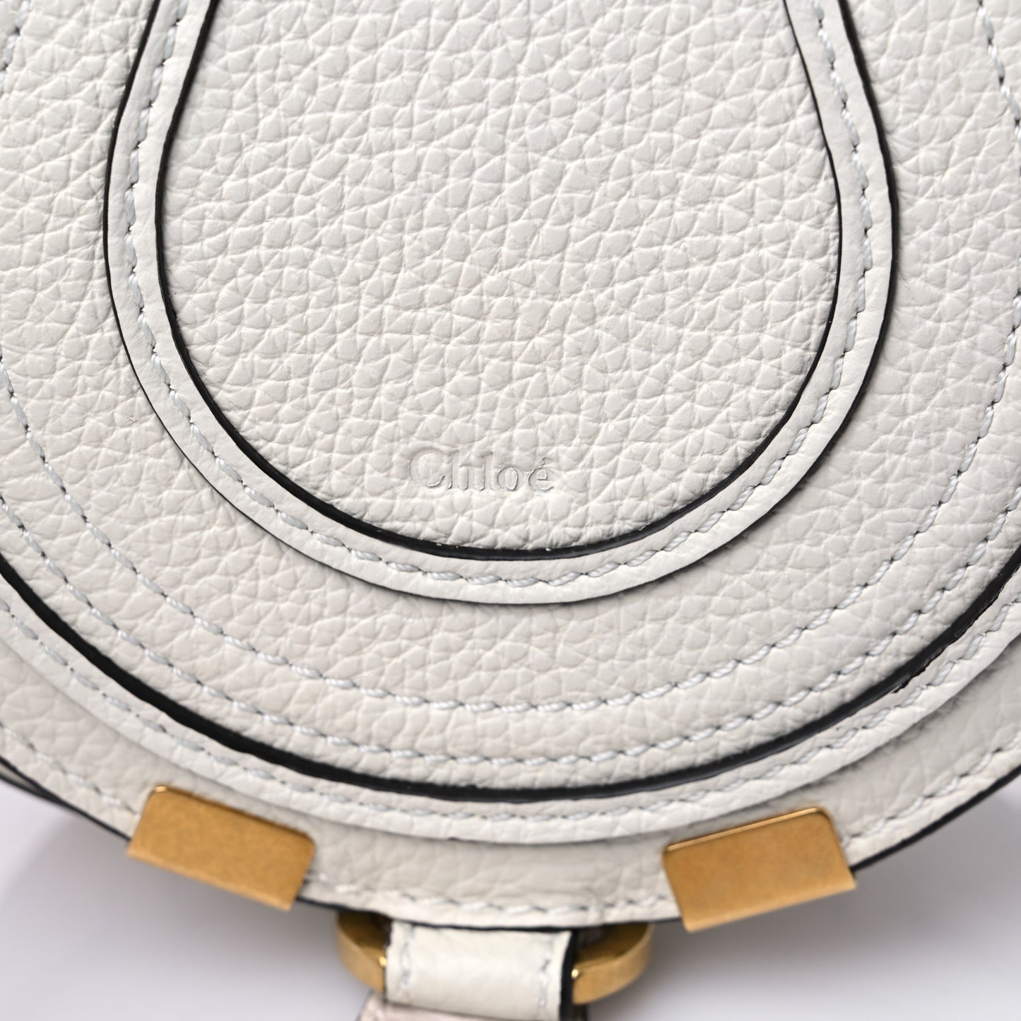 Calfskin Mini Marcie Round Crossbody Bag Abstract White