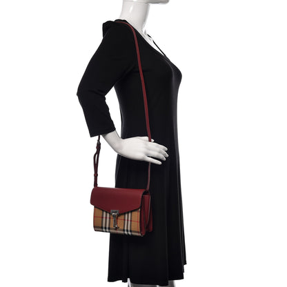 Burberry Grainy Calfskin Vintage Check Baby Macken Crossbody Bag Crimson 2 of 10
