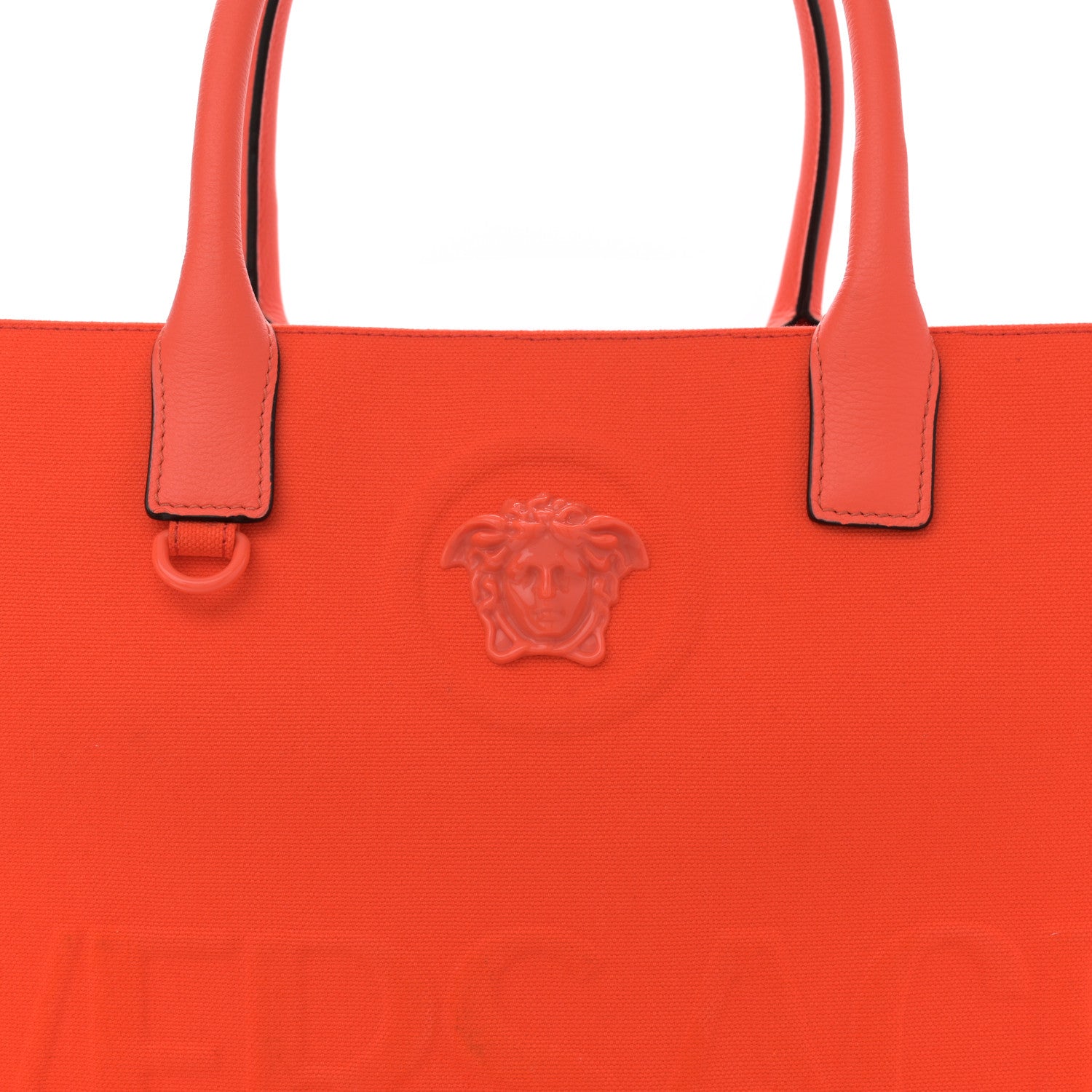 Versace Canvas Calfskin Large La Medusa Tote Bag Orange 7 of 13