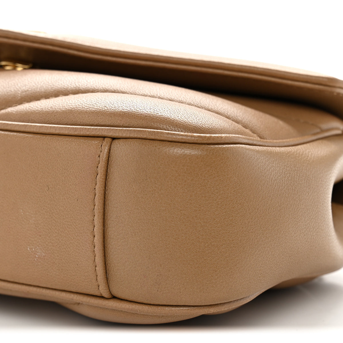 Lambskin Chevron Quilted Small Loulou Natural Tan
