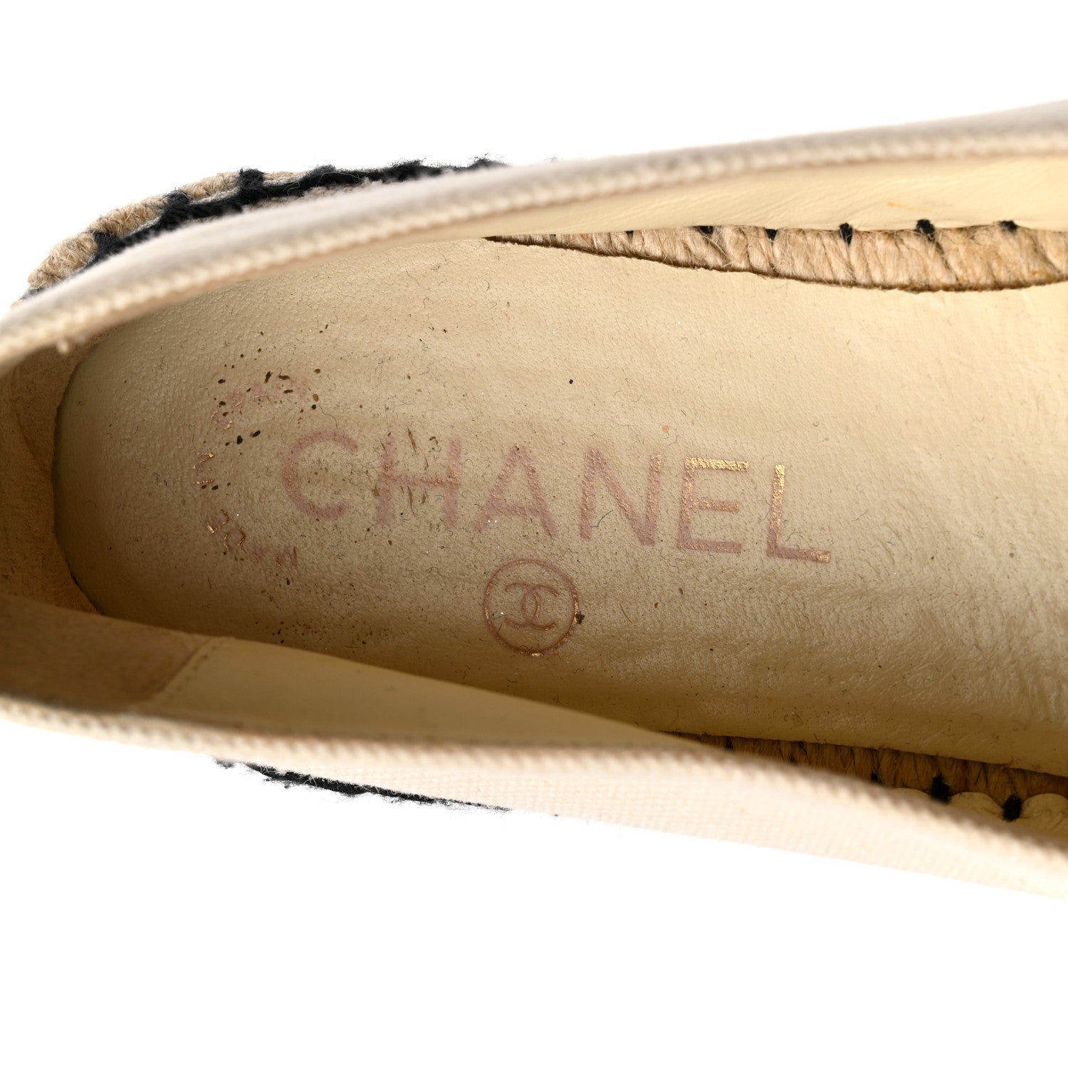 Chanel Fabric Biarritz CC Espadrilles 37 Beige Black 8 of 13