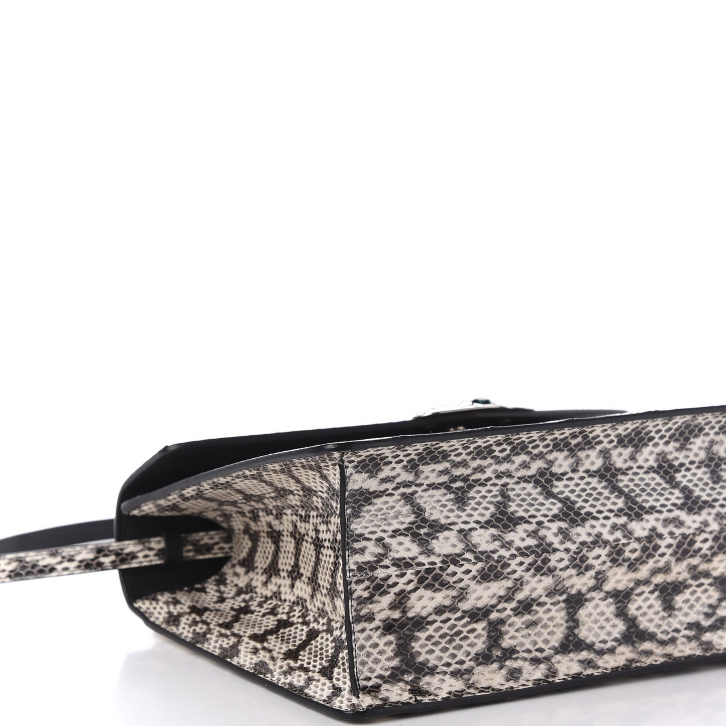 Snakeskin Small Lilith Top Handle Bag Beige