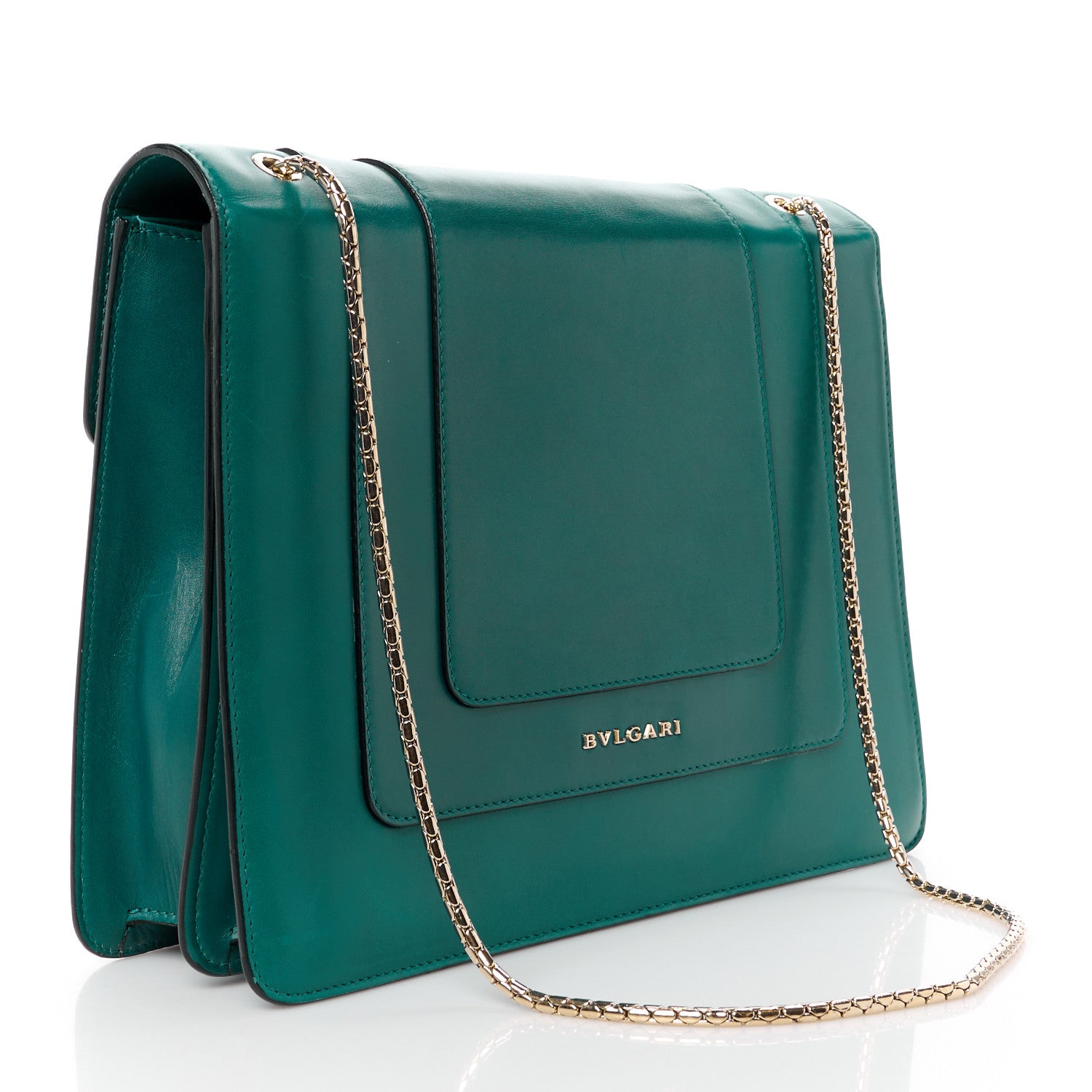 Bulgari Calfskin Serpenti Forever Crossbody Emerald Green 4 of 18