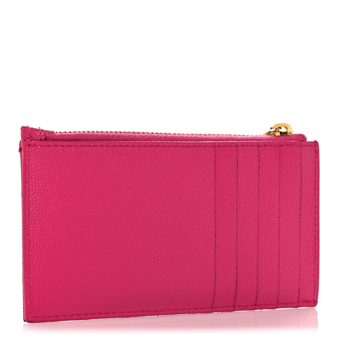 Grain De Poudre Matelasse Chevron Monogram Fragments Zippered Card Case Fresh Fuxia