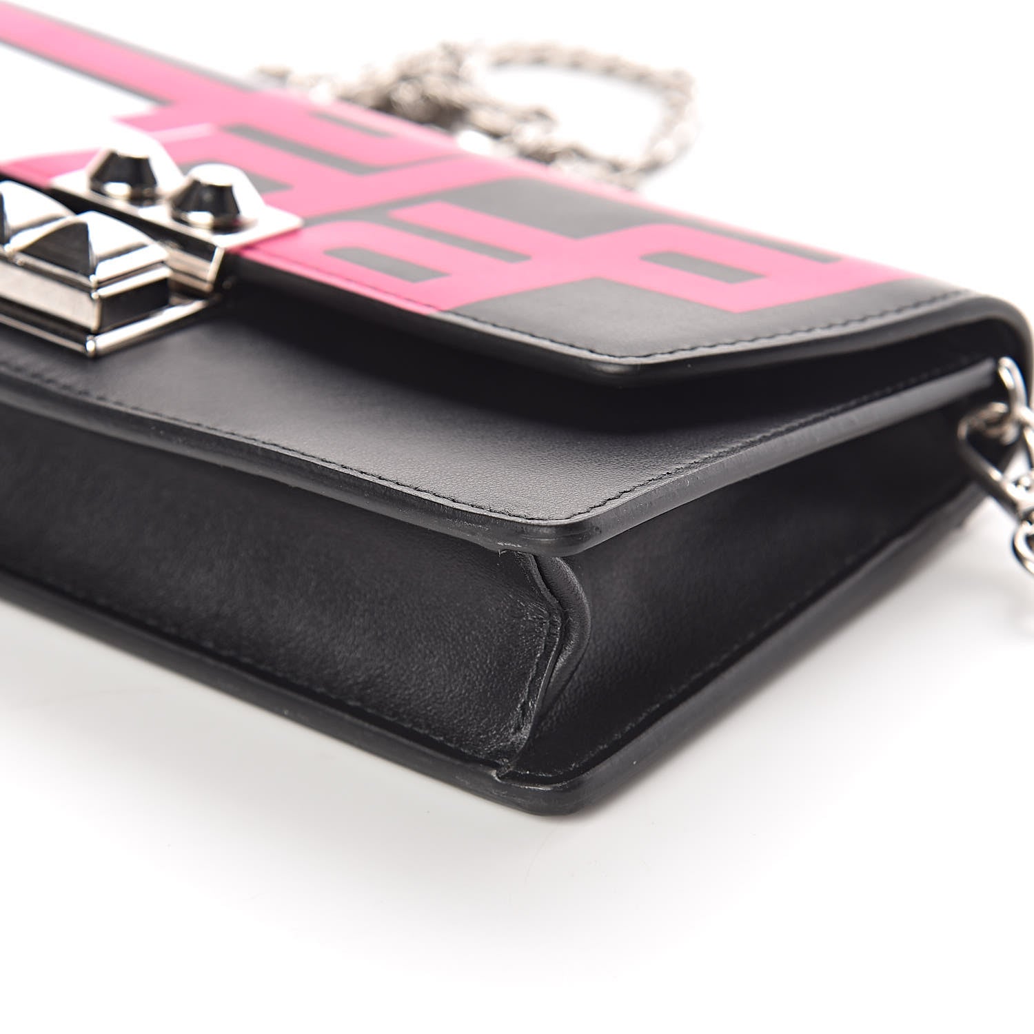 Prada City Calfskin Racing Logo Mini Elektra Crossbody Bag Fuxia Black 9 of 9