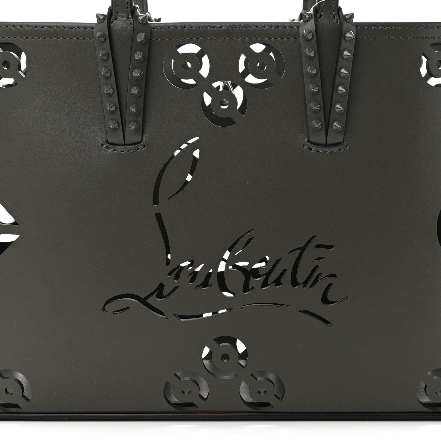 Christian Louboutin Calfskin Loubinthesky Perforated Small Cabata Tote Rocket 7 of 11