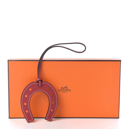 Hermes Swift Paddock Horseshoe Bag Charm Rouge Grenat 4 of 4
