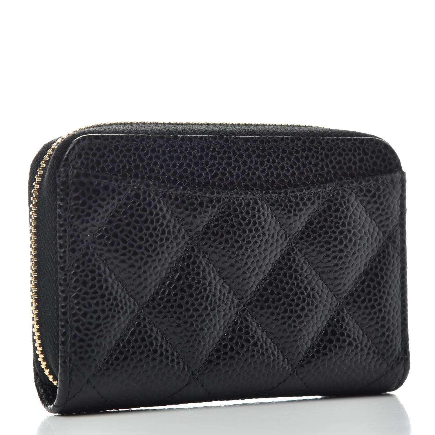 Chanel Caviar Quilted Zip Coin Purse Black 3 of 8