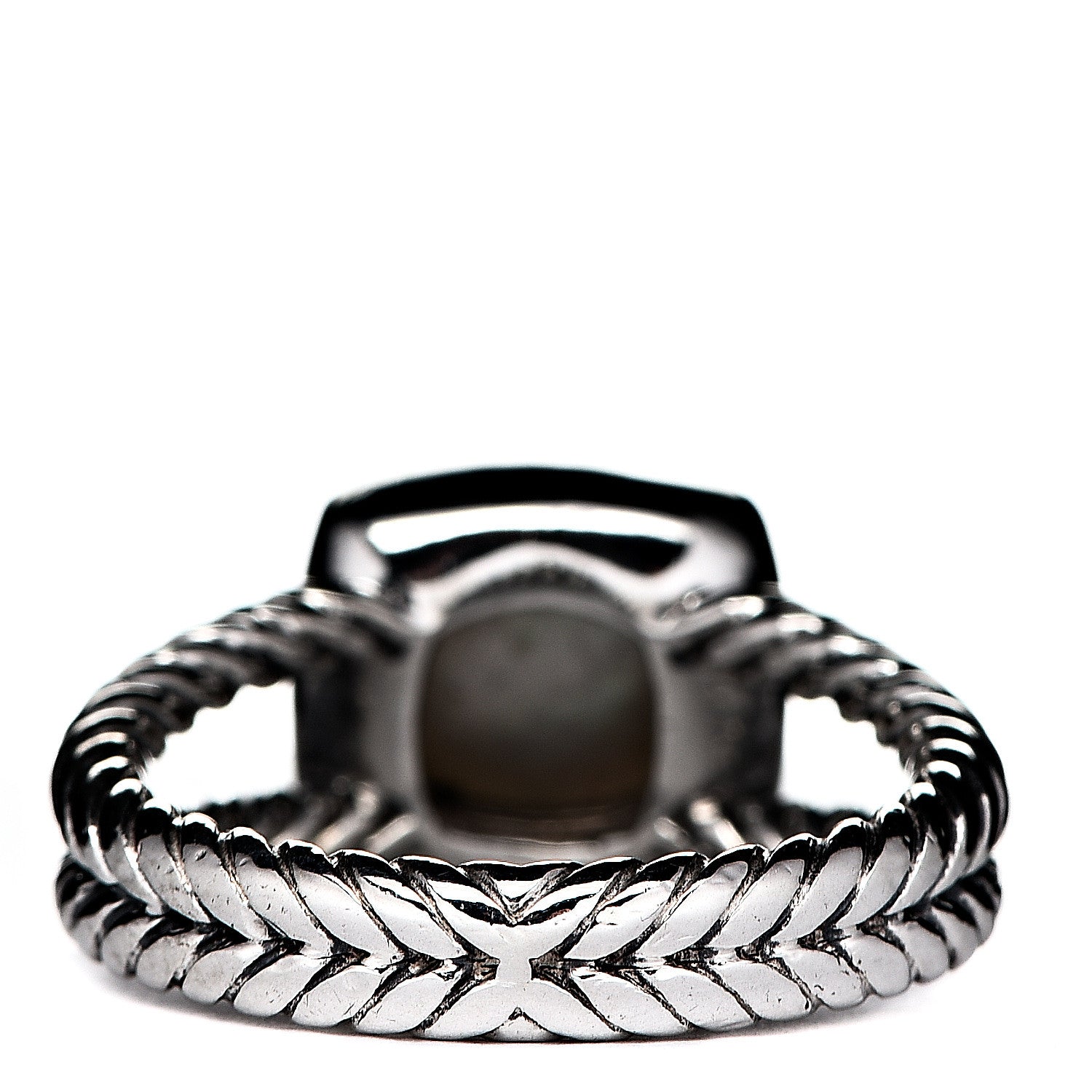 David Yurman Sterling Silver Diamond Mother of Pearl 7mm Petite Albion Ring 51 5.75 3 of 4