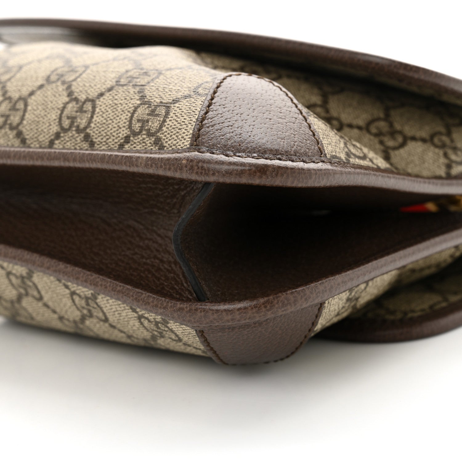 Gucci GG Supreme Monogram Web Small Neo Vintage Double Flap Messenger Bag Beige New Acero 10 of 12