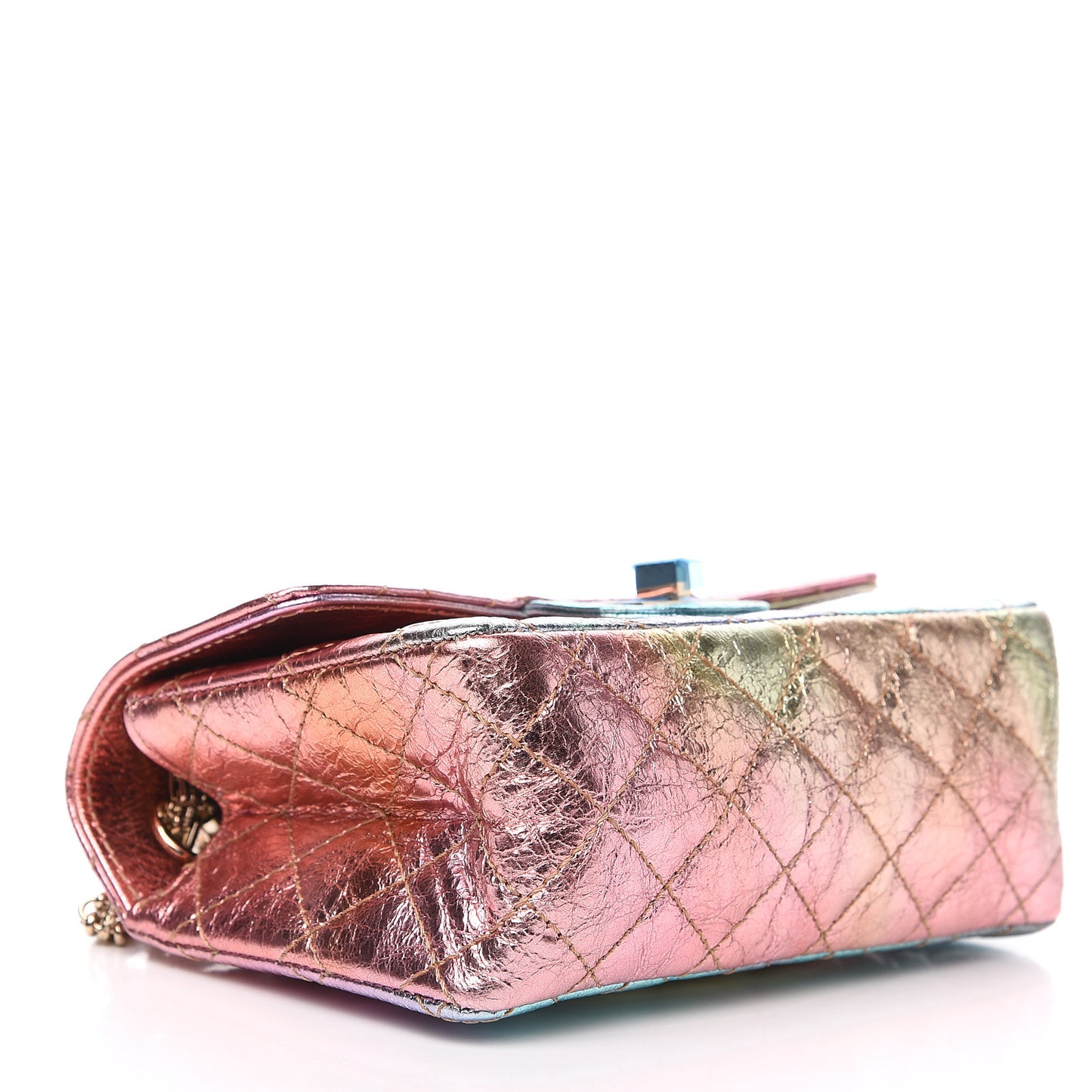 Metallic Goatskin Quilted Mini 2.55 Reissue Flap Multicolor