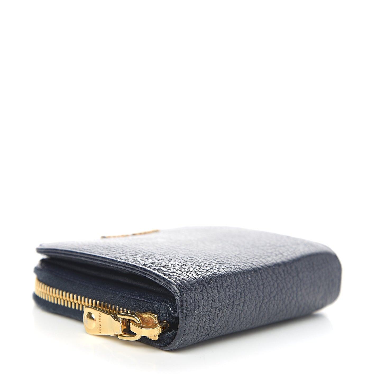 Goatskin Madras Zip Compact Wallet Navy